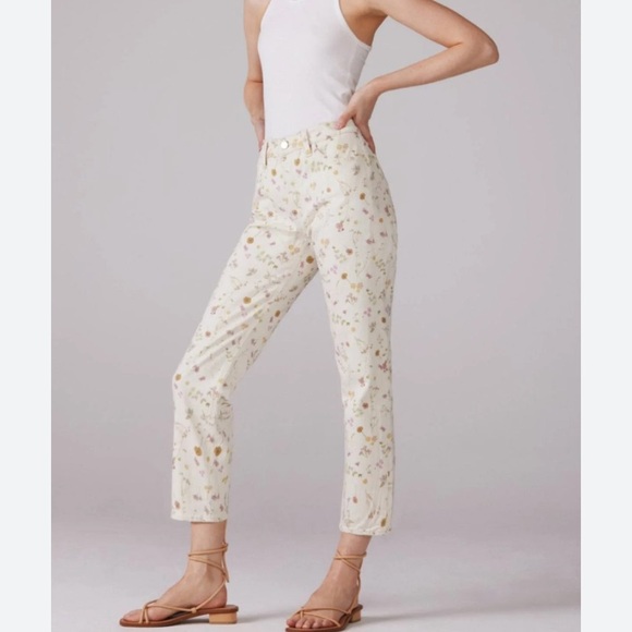 NEW Joe's Jeans The Scout Flower In Your Pocket Floral cropped cream jeans, 29 - Picture 1 of 13